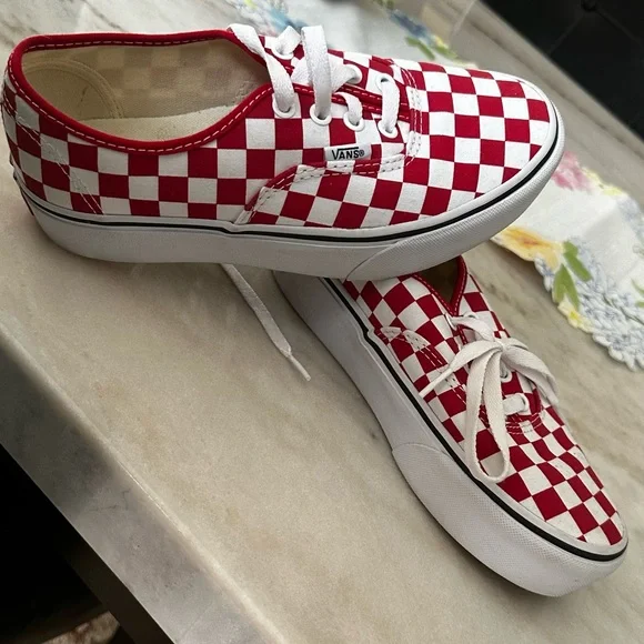 Red White checkered vans never used